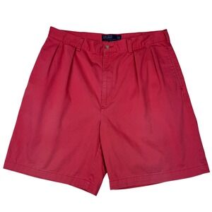 Polo Ralph Lauren Tyler Shorts Mens 36 (fits 34) Coral Pleated Classic Chino Y2K